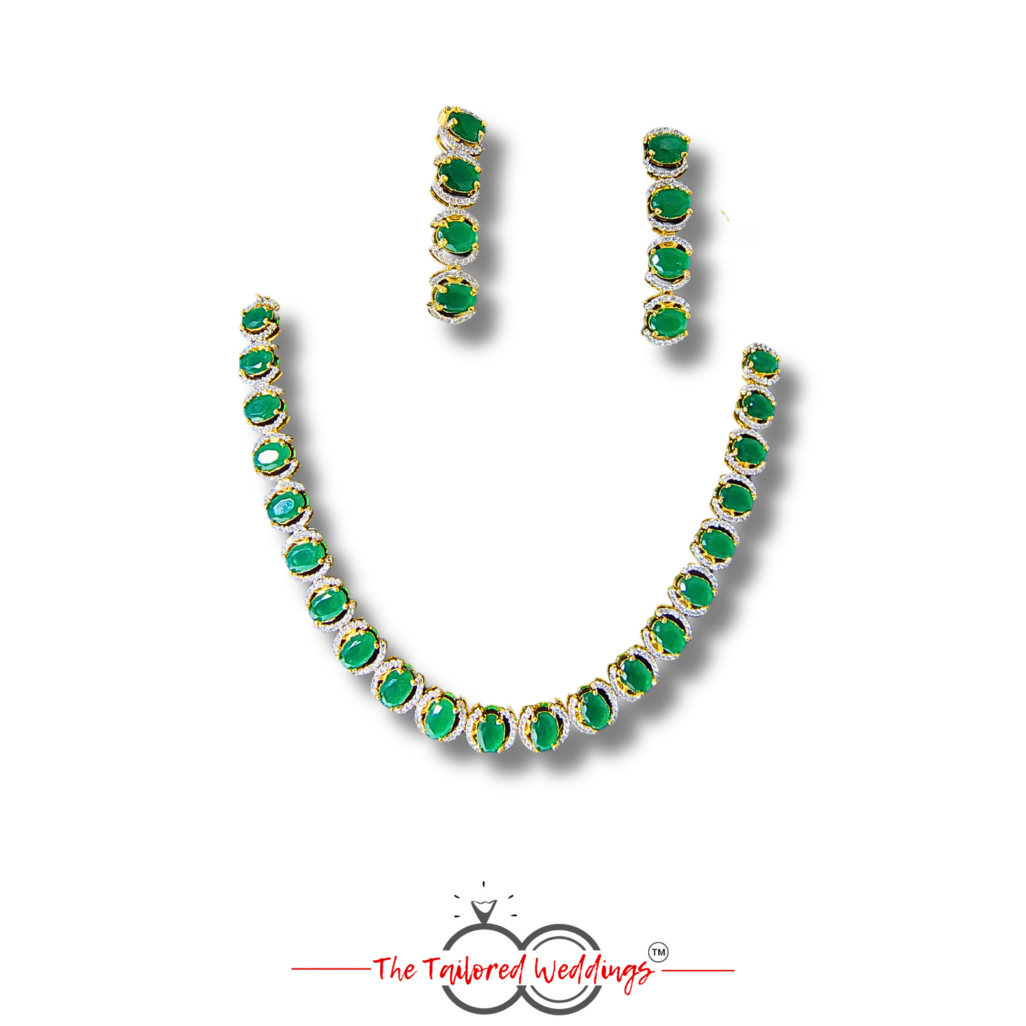 Green Emerald Necklace Set