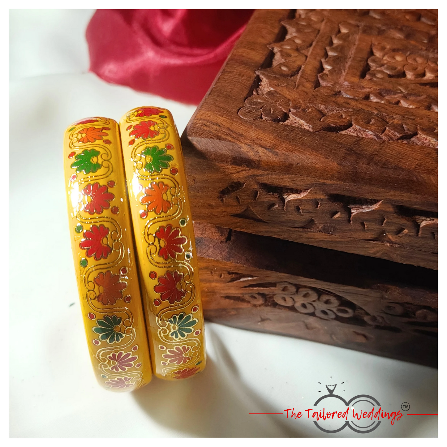Handcrafted pure lac bangle with intricate traditional pattern and vibrant colors