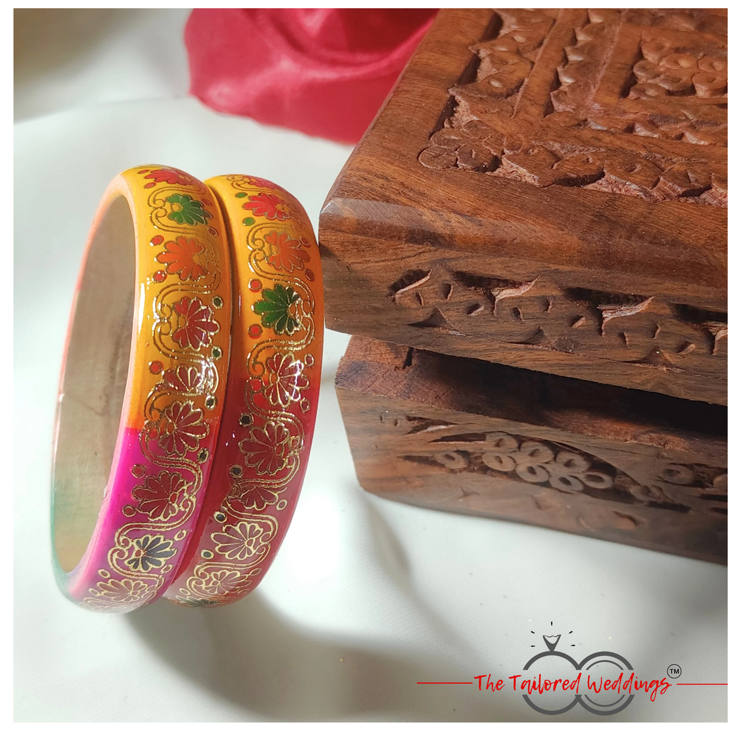 Handcrafted pure lac bangle with intricate traditional pattern and vibrant colors