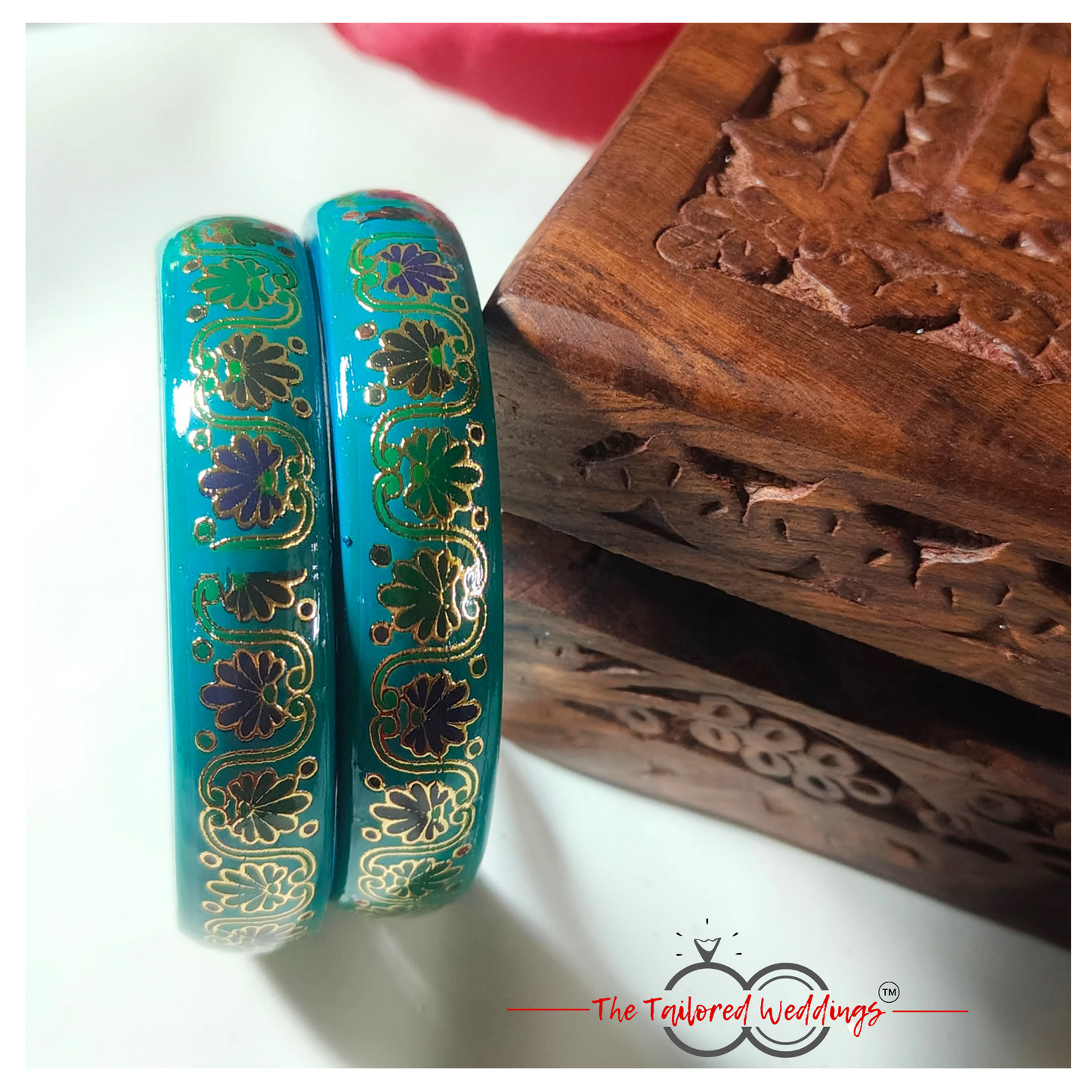 Handcrafted pure lac bangle with intricate traditional pattern and vibrant colors