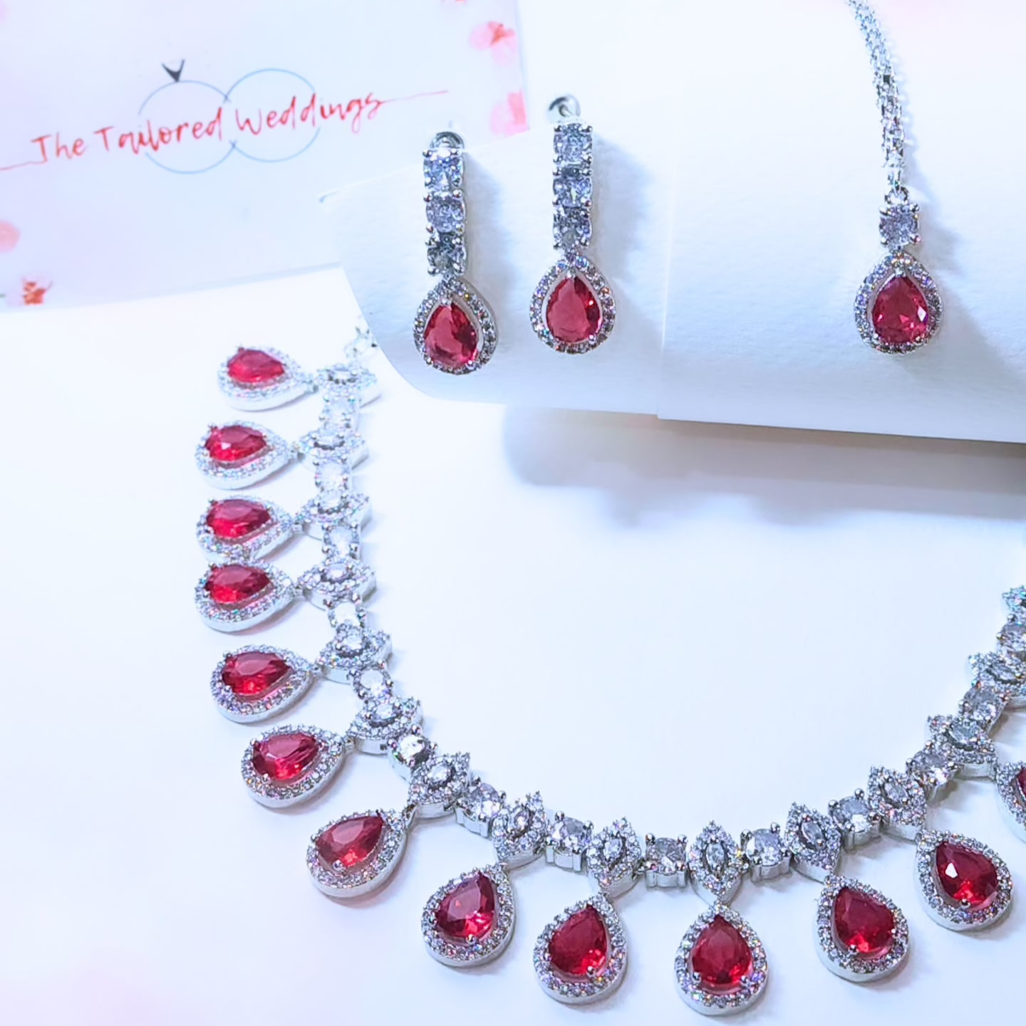 Contemporary statement american diamond jewelry for engagement, partylooks or weddings