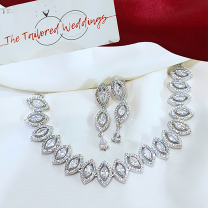 Eyelet American Diamond Necklace Set