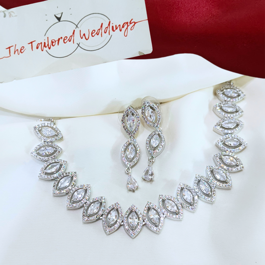 Eyelet American Diamond Necklace Set