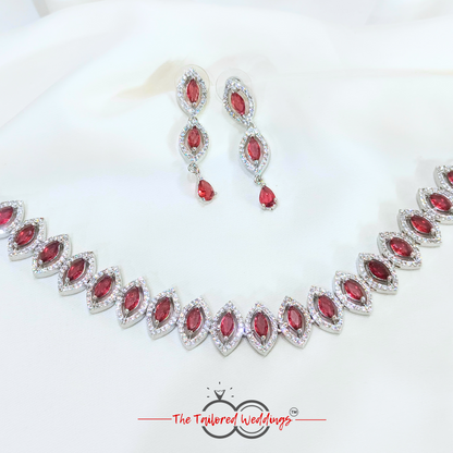 Eyelet American Diamond Necklace Set