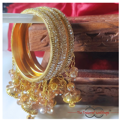 Gold Latkan Bangles (Qty-4)